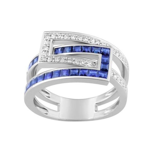 Christian Bernard 18kt White Gold Ring (18)1.6168.S1 0.11ct Diamonds With Sapphires