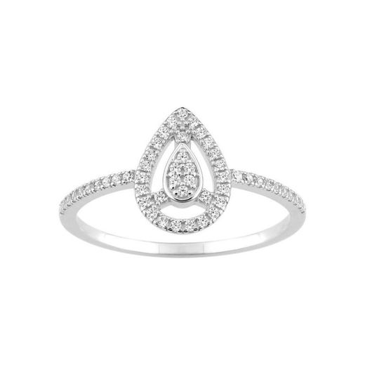 Christian Bernard 18kt White Gold Ring (18)1.6170.21 Teardrop Diamonds 0.21ct GH SI
