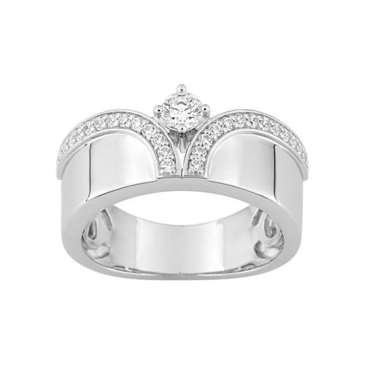 Christian Bernard 18kt White Gold Ring (18)1.6184.21 Crown Diamonds 0.42ct GH SI