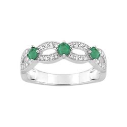 Anillo Oro Blanco 18kts Christian Bernard  (18)1.6186.E1 Diamantes Con Esmeraldas