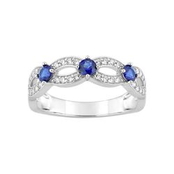 Anillo Oro Blanco 18kts Christian Bernard (18)1.6186.S1 Diamantes 0,22ct Con Zafiros
