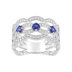 Anillo Oro Blanco 18kts Christian Bernard (18)1.6187.S1 Diamantes 0,49ct Con Zafiros