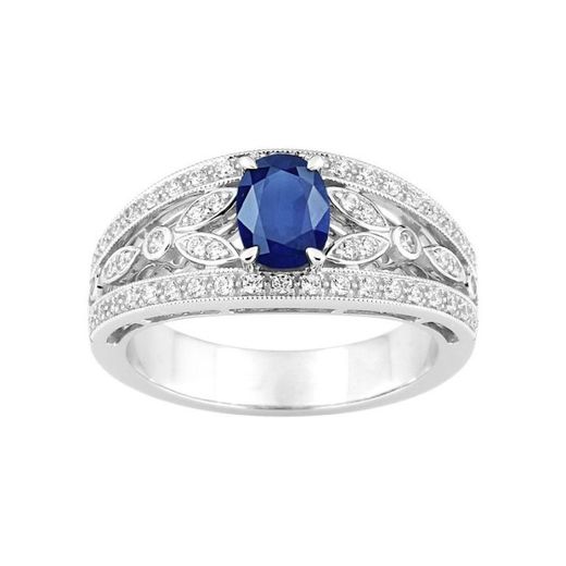 Christian Bernard 18kt White Gold Ring (18)1.6189.S1 0.29ct Diamonds With Central Sapphire