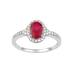 Anillo Oro Blanco 18kts Christian Bernard (18)7002GRB2 Diamantes 0,19ct Con Rubí