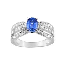 Anillo Oro Blanco 18kts Christian Bernard (18)7007GSCB2 Diamantes 0,27ct Con Zafiros