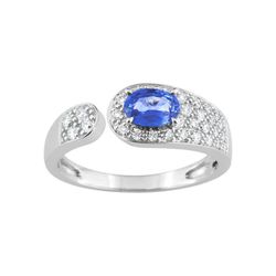 Anillo Oro Blanco 18kts Christian Bernard (18)7008GSCB2 Diamantes 0,31ct Con Zafiro Central