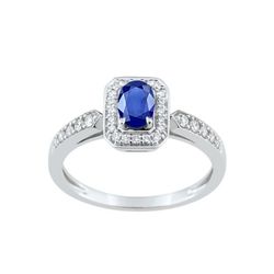 Anillo Oro Blanco 18kts Christian Bernard (18)7018GSKB2 Diamantes 0,22ct Con Zafiro Central