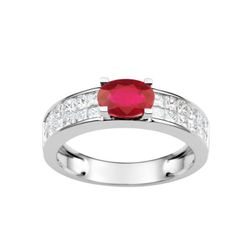 Anillo Oro Blanco 18kts Christian Bernard (18)7T003GRB2 Diamantes 0,86ct Con Rubí