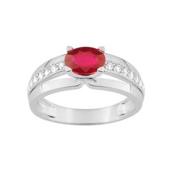Anillo Oro Blanco 18kts Christian Bernard (18)7V004GRB2 Diamantes 0,10ct Con Rubí