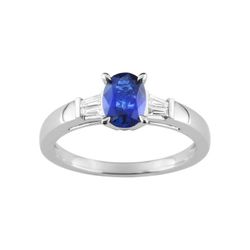 Anillo Oro Blanco 18kts Christian Bernard (18)7VG024GSB Diamantes 0,10ct Con Zafiro Central