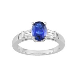 Anillo Oro Blanco 18kts Christian Bernard (18)7VG025GSB Diamantes 0,17ct Con Zafiro Central