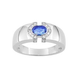 Anillo Oro Blanco 18kts Christian Bernard (18)7VP071GSB Diamantes 0,10ct Con Zafiro Central
