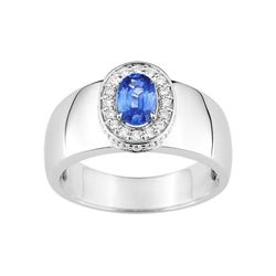 Anillo Oro Blanco 18kts Christian Bernard (18)7VU3GSCB2 Diamantes 0,25ct Con Zafiro Central