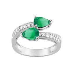 Anillo Oro Blanco 18kts Christian Bernard  (18)7W003GEB2 Diamantes Con Esmeraldas