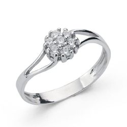 Anillo Oro Blanco 18kts Comunión Circonitas 20672