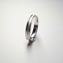Anillo Oro Blanco 18kts Dos Franjas Lisas 3,5mm A30/596