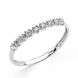 Anillo Oro Blanco 18kts Media Alianza 9 Circonitas 19321-OB