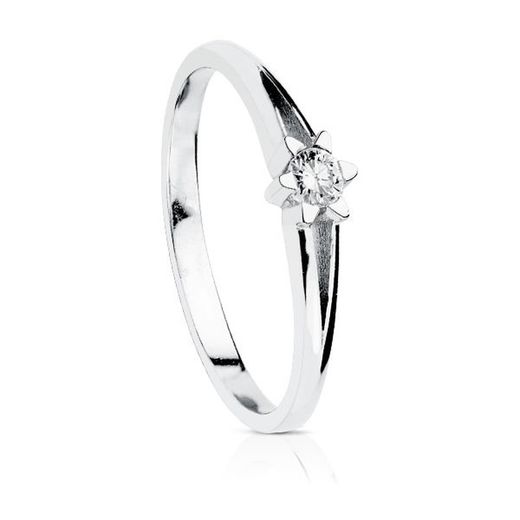 Λευκόχρυσο δαχτυλίδι 18kts Solitaire Brilliant 0.10 Ct SI-H 1703