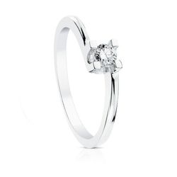 Anillo Oro Blanco 18kts Solitario Brillante 0,10 Qtes SI-H 1712