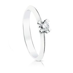 Anillo Oro Blanco 18kts Solitario Brillante 0,15 Qtes SI-H 1710