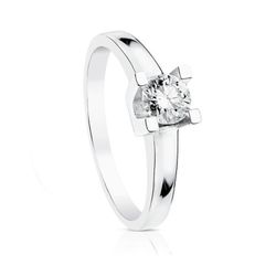 Anillo Oro Blanco 18kts Solitario Brillante 0,50 Qtes SI-H 1720