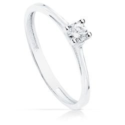 Anillo Oro Blanco 18kts Solitario Circonita 3,5mm 19348-OB