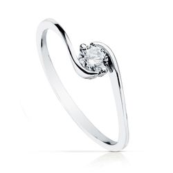 Anillo Oro Blanco 18kts Solitario Circonita 4mm 19419-OB