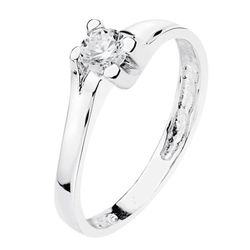 Anillo Oro Blanco 18kts Solitario Circonita 5mm 19261-OB