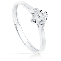 Anillo Oro Blanco 18kts Solitario Circonita 5mm 19335-OB