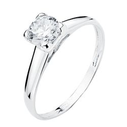 Anillo Oro Blanco 18kts Solitario Circonita 6mm 19260-OB