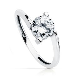 Anillo Oro Blanco 18kts Solitario Circonita 7mm 19425-OB