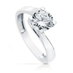 Anillo Oro Blanco 18kts Solitario Circonita 7mm 19426-OB