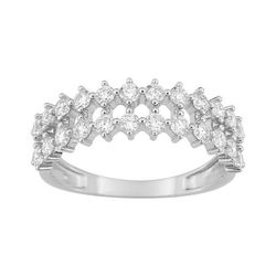 Anillo Oro Blanco 9Kts (9)9KLGD157W Diamantes Laboratorio 0,80ct