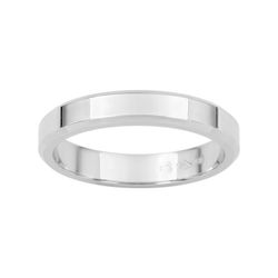 Anillo Oro Blanco 9kts Argyor-MRM 3,5mm (9)9KSR35GB Clásico Plano Con Biseles