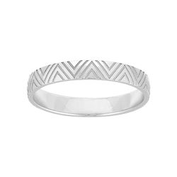 Anillo Oro Blanco 9kts Argyor-MRM 3mm (9)9K259G30 Triangulo Grabado Láser