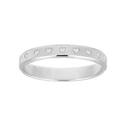 Anillo Oro Blanco 9kts Argyor-MRM 3mm (9)9K266G30 Corazón Grabado Láser