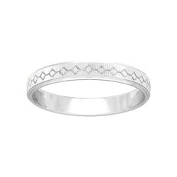 Anillo Oro Blanco 9kts Argyor-MRM 3mm (9)9K291G30 Rombos Grabado Láser