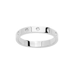 Anillo Oro Blanco 9kts Argyor-MRM 3mm (9)9KRT5G Alianza Diamante 0,05 ct