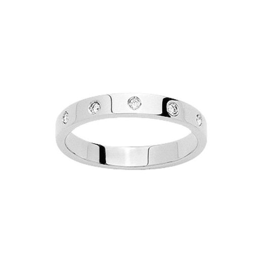 Anell Or Blanc 9kts Argyor-MRM 3mm (9)9KRT5G Aliança Diamant 0,05 ct