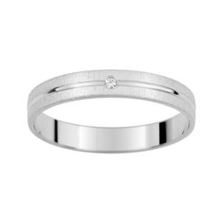 Anillo Oro Blanco 9kts Argyor-MRM 3mm (9)AR9913G30 Alianza Diamante 0,01ct