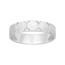 Anillo Oro Blanco 9kts Argyor-MRM 4,5mm (9)9K313G45 Fantasía Octágonos
