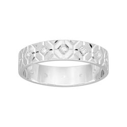 Anillo Oro Blanco 9kts Argyor-MRM 4,5mm (9)9K315G45D Alianza Diamante 0,14 ct