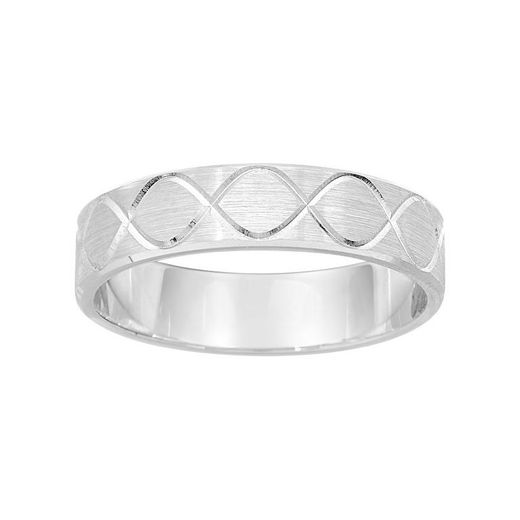 Anel de ouro branco 9kt Argyor-MRM 4,5 mm (9)9K318G45 Ondas de fantasia