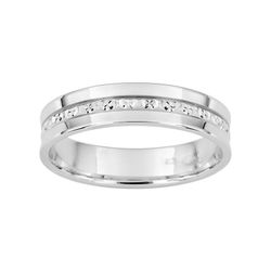 Anillo Oro Blanco 9kts Argyor-MRM 4,5mm (9)9KMB745 Fantasía Diamantada