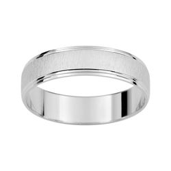 Anillo Oro Blanco 9kts Argyor-MRM 4,5mm (9)AR9466G45 Alianza Media Cańa Biseles