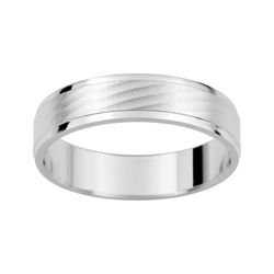 Anillo Oro Blanco 9kts Argyor-MRM 4,5mm (9)AR9520G45 Alianza Plana Con Biseles