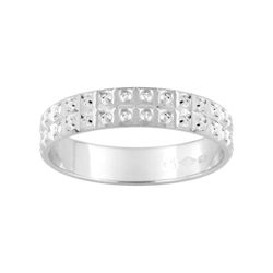 Anillo Oro Blanco 9kts Argyor-MRM 4mm (9)9K165G40 Fantasía Diamantada