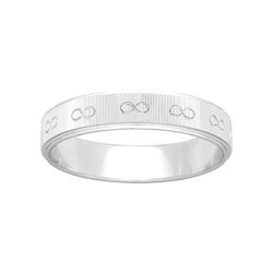 Anillo Oro Blanco 9kts Argyor-MRM 4mm (9)9K265G40 Infinito Grabado Láser