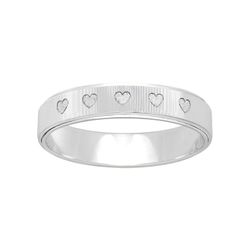 Anillo Oro Blanco 9kts Argyor-MRM 4mm (9)9K266G40 Corazón Grabado Láser
