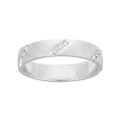 Anillo Oro Blanco 9kts Argyor-MRM 4mm (9)9K281G40D Alianza Diamante 0,18 ct